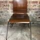 Vintage Scandinavian chairs (series of 4) in thermoformed wood 1970