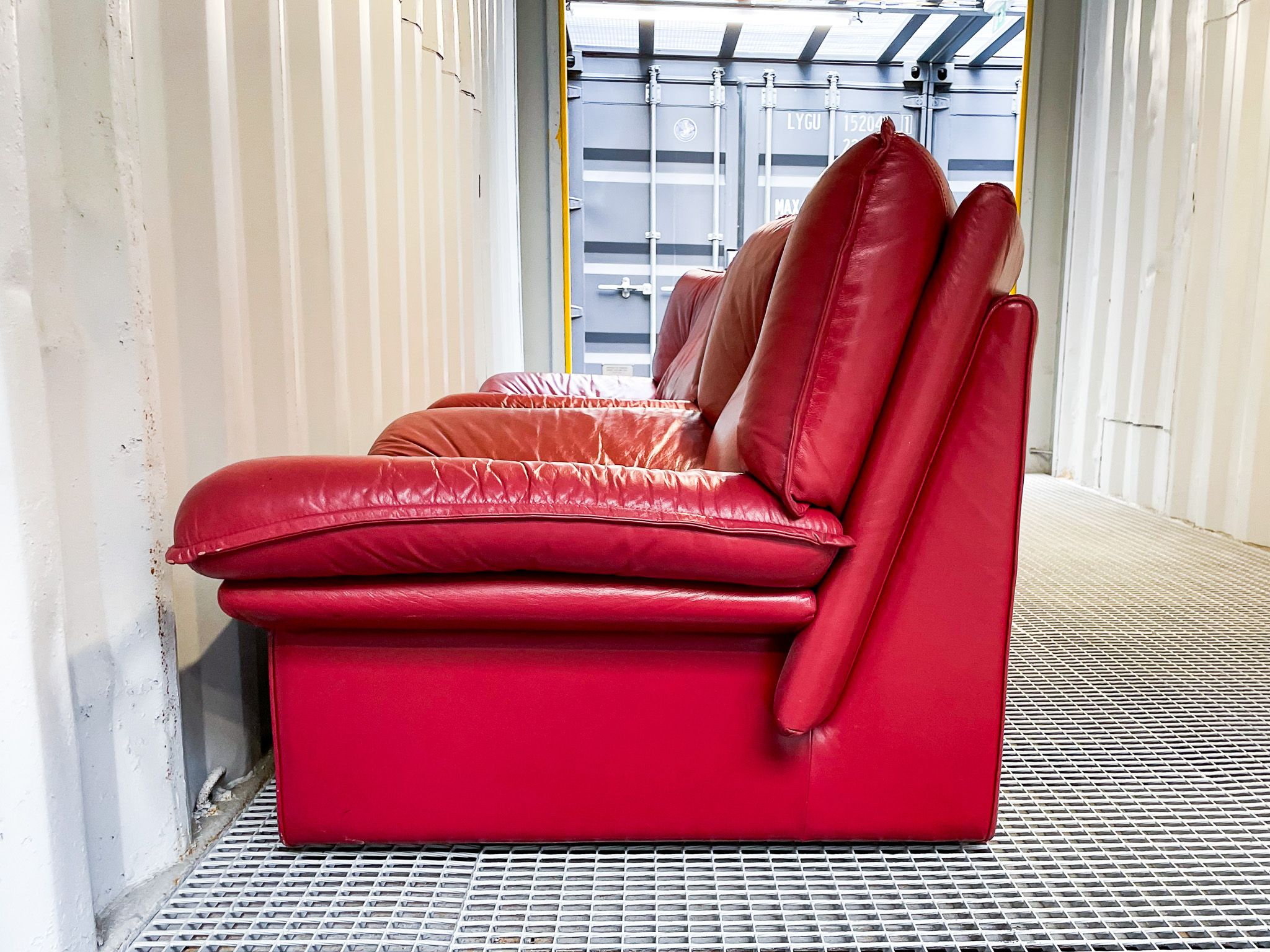 Nicoletti Salotti Italian Designer - Armchair and sofa set 2 places in red leather