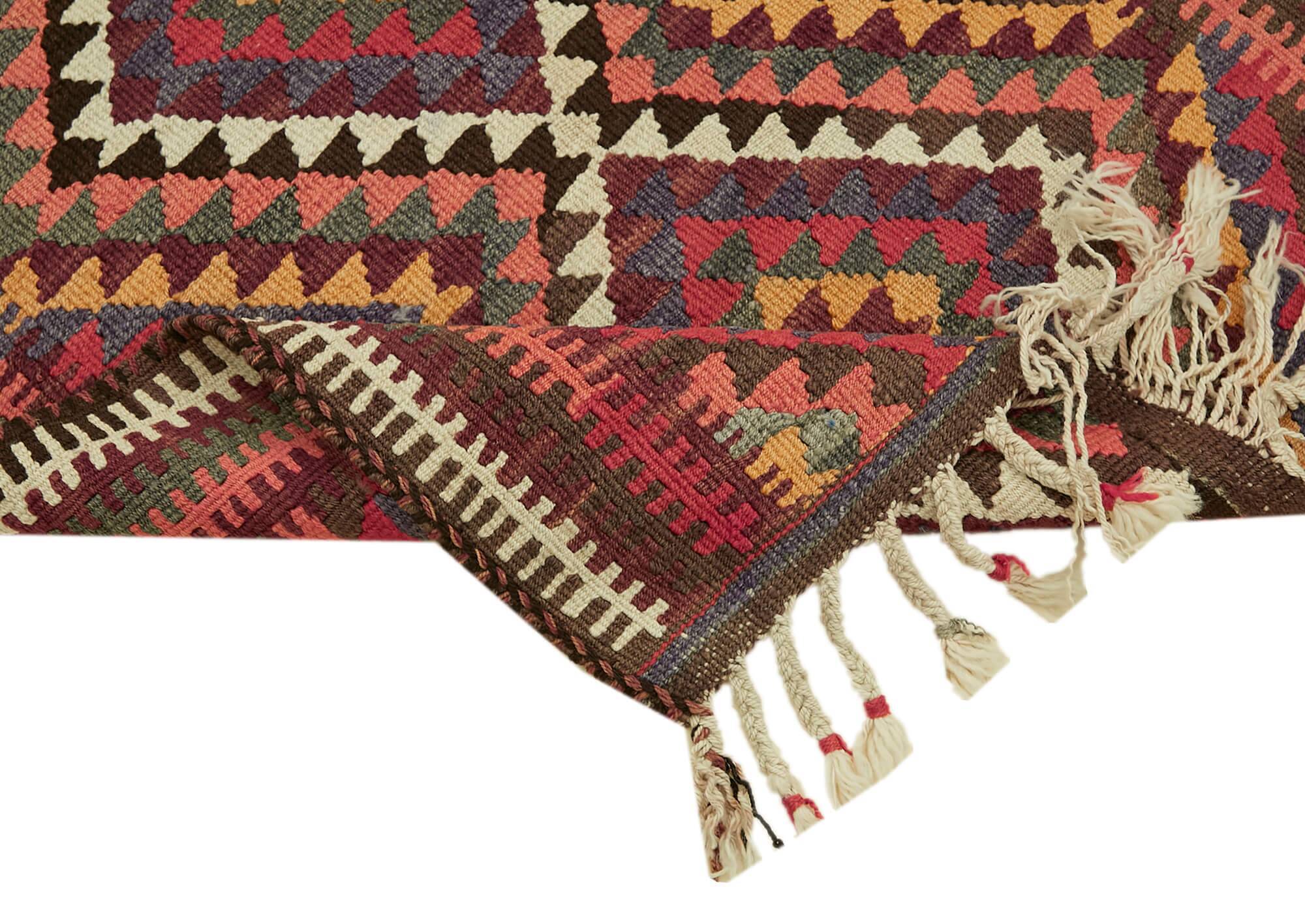 Turkish Handwoven Vintage Herki Kilim 84 cm x 368 cm