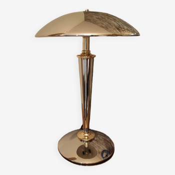 Chrome and gold liner mushroom lamp 1980