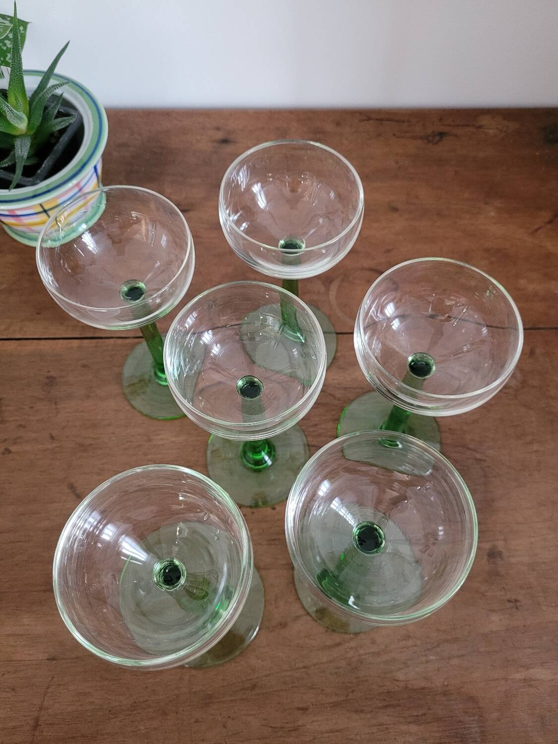 Set of 6 stemmed glasses for white wine from Alsace