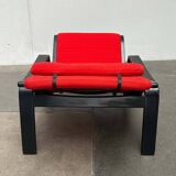 Mid-century modern Pulkka lounge chair by Ilmari Lappalainen for Asko, Finland, 1960s.