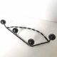 Vintage coat rack 1960 4 black ball hooks