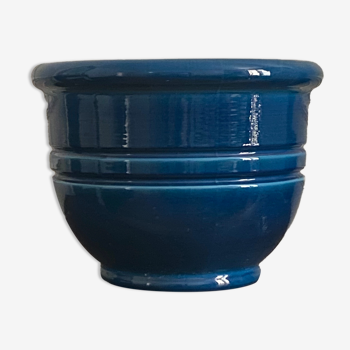 Blue ceramic pot cover
