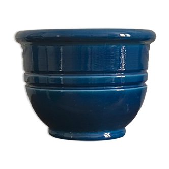 Blue ceramic pot cover