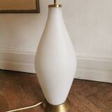 Large opaline and brass table lamp from the 60s