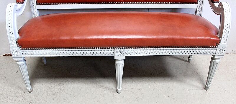 Beech children's bench, Louis XVI style, Early 20th century