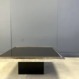 Vintage chrome and brass coffee table, 1970s