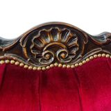 Vintage fuchsia baroque canapé / three-seater / sofa