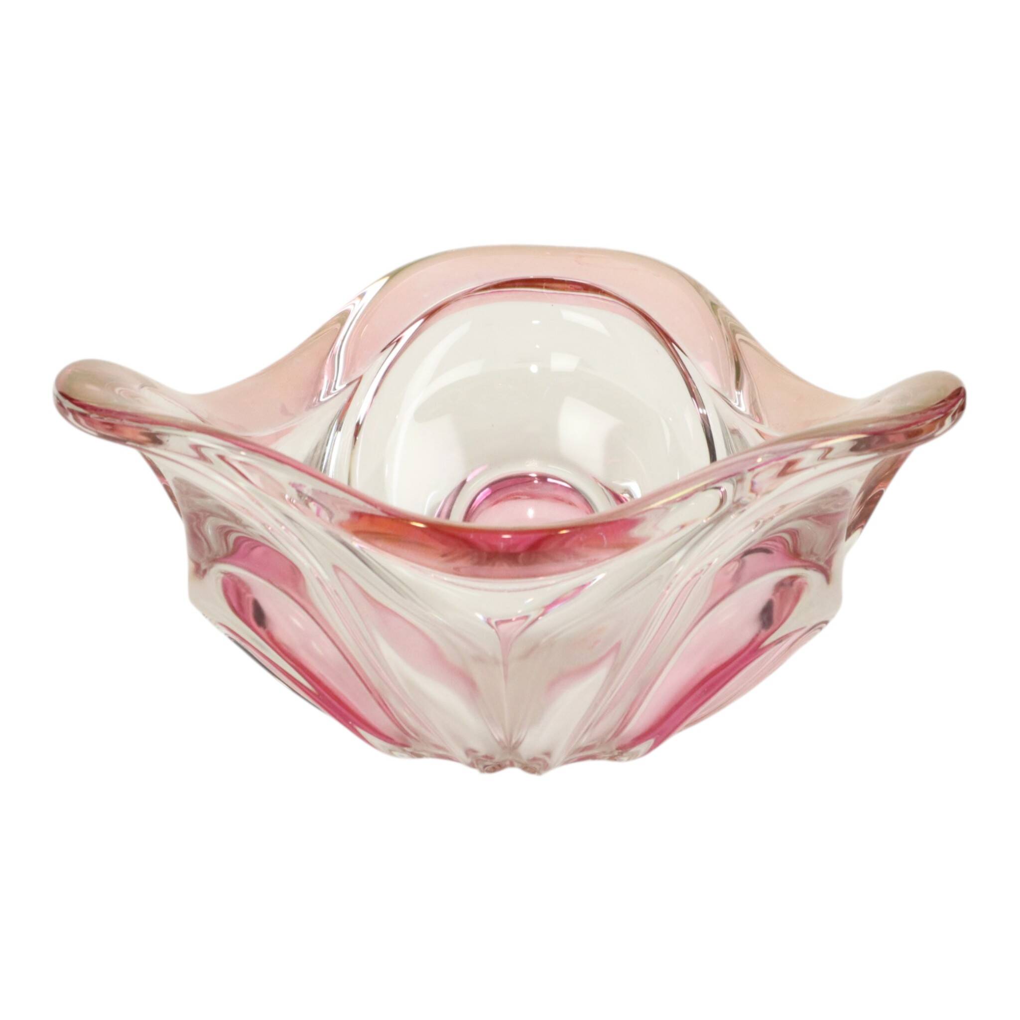 Vintage Murano Pink Glass Fruit Bowl – 1960s