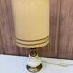 Vintage lamp in gold metal and white opal from the 1970s.