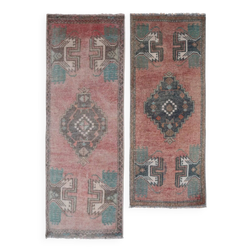 Lot de 2 tapis turcs vintage faits main