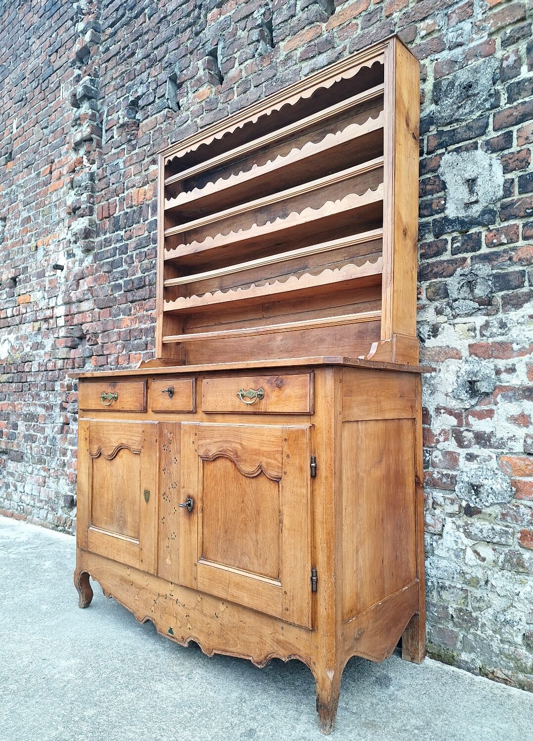 Antique sideboard, solid wood farmhouse furniture.