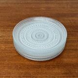 Set of 5 vintage Finnish glass plates from the Kastehelmi series by Oiva Toikka for Iittala.