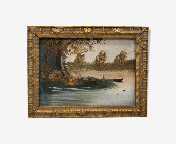 Huile sur panneau encadrée