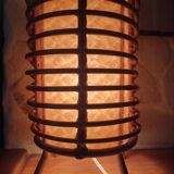 Cylindrical rattan lamp by Louis Sognot