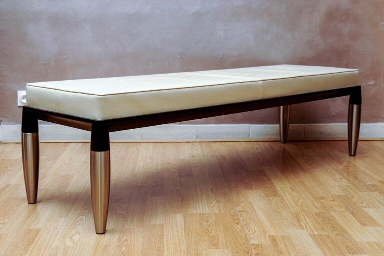 Bench top White leather