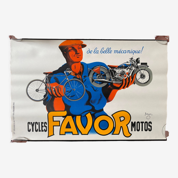 Original poster "Cycles and Motorcycles Favor" 39x60cm 1937