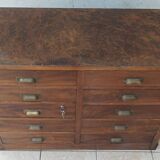 Meuble de métier 10 tiroirs en noyer