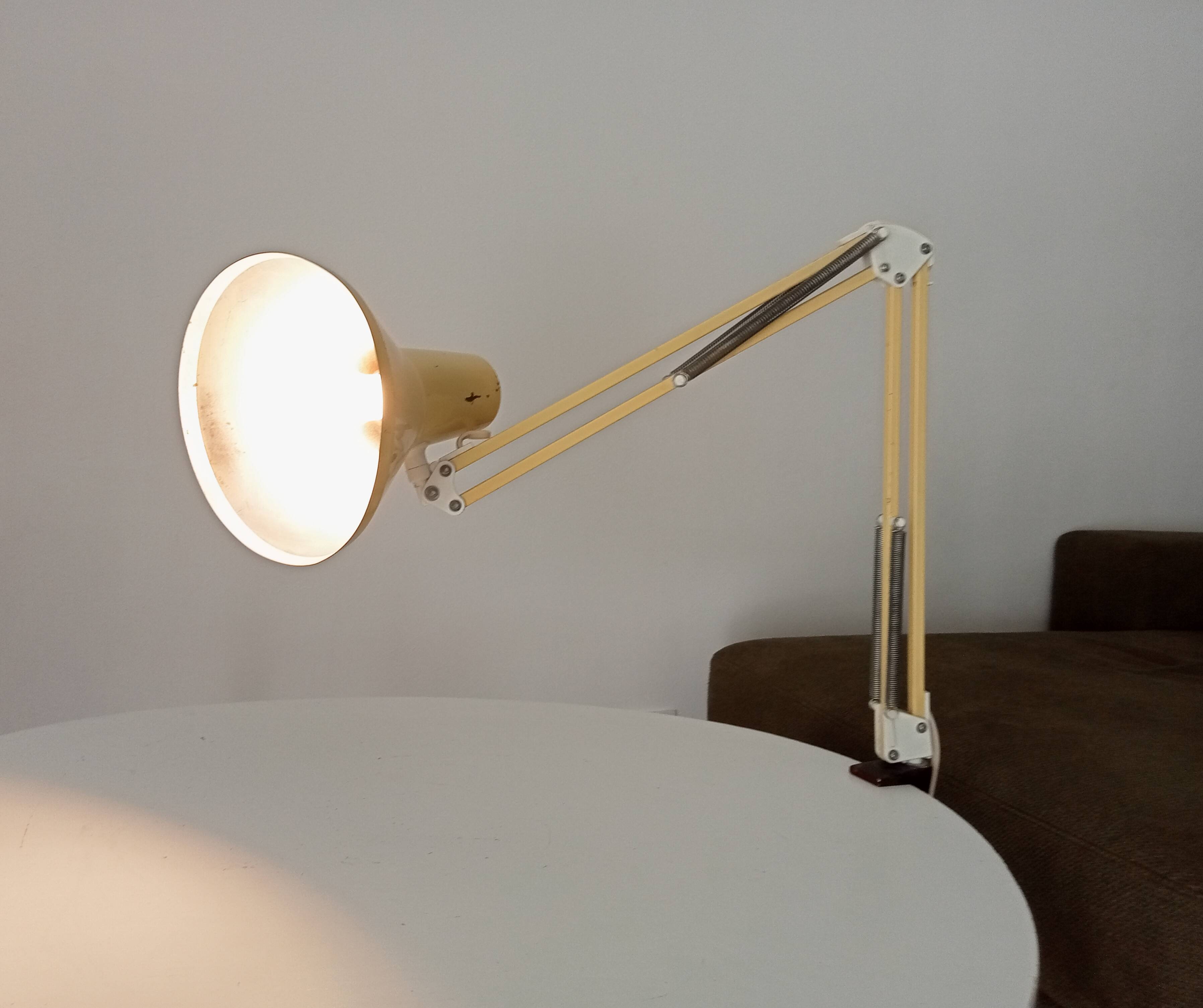 Lampe d' architecte scandinave vintage HCF Danemark pour Maxam 1968
