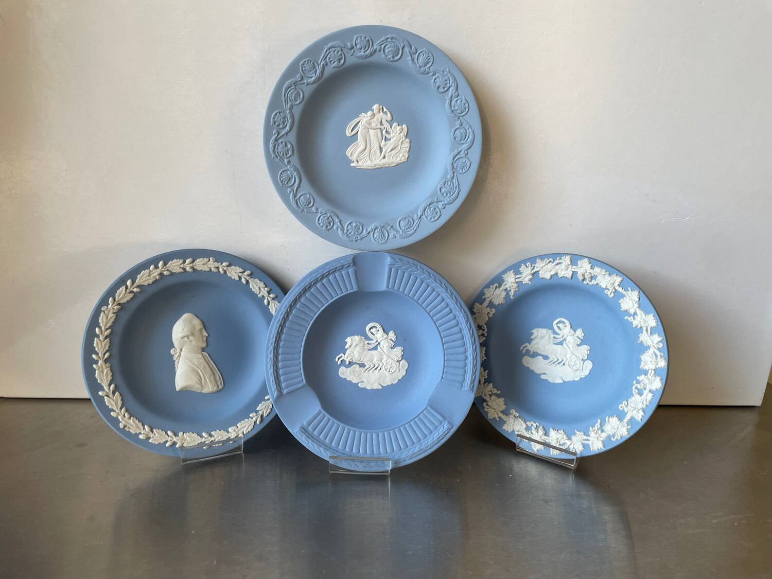 Lot of 4 Wedgwood BLUE Jasperware vintage