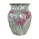 Vase en céramique vert/rose moucheté