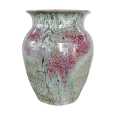 Vase en céramique vert/rose moucheté