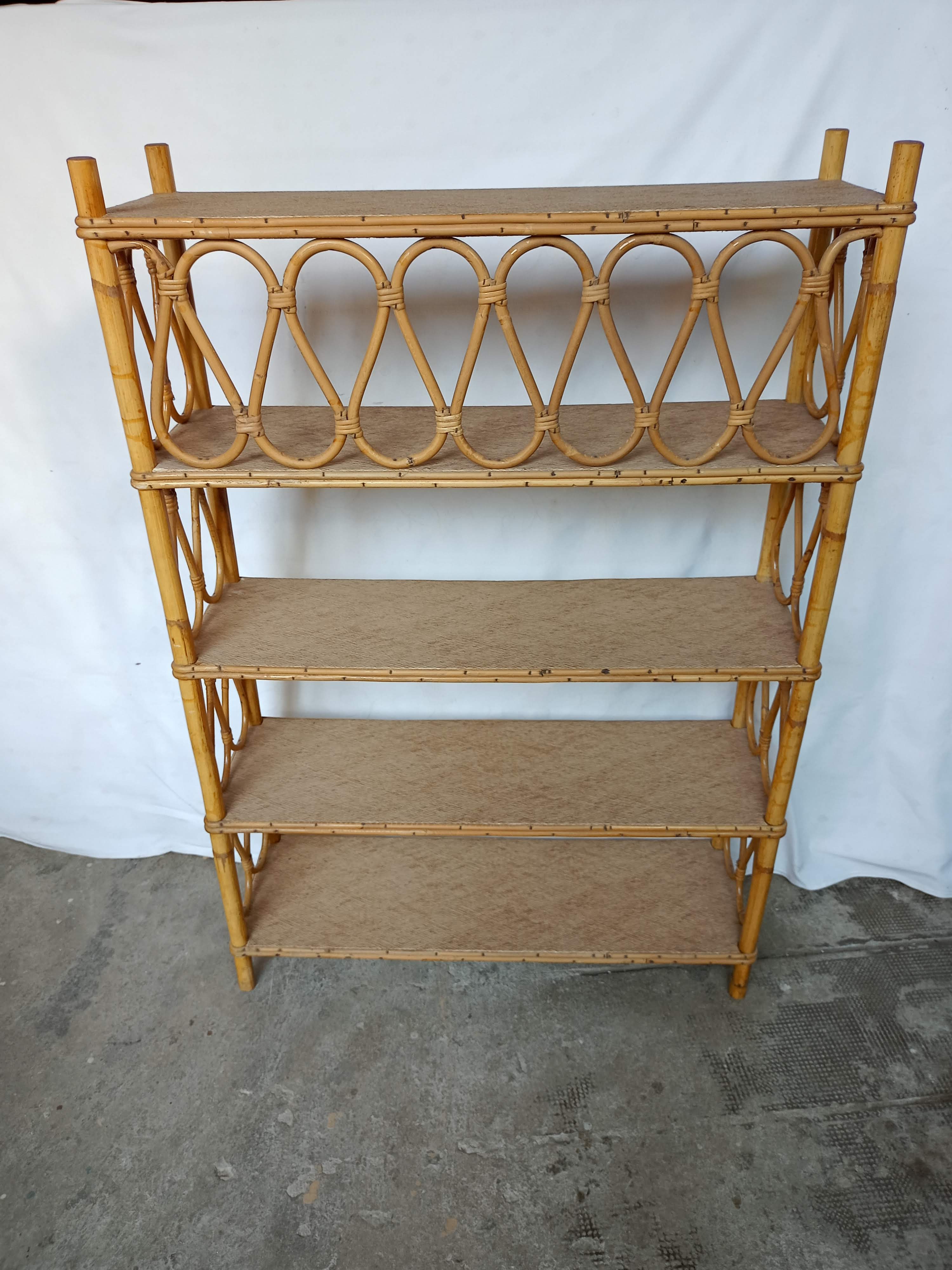 Vintage rattan shelf