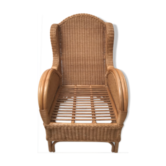 rattan chair and footrest