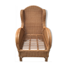 rattan chair and footrest