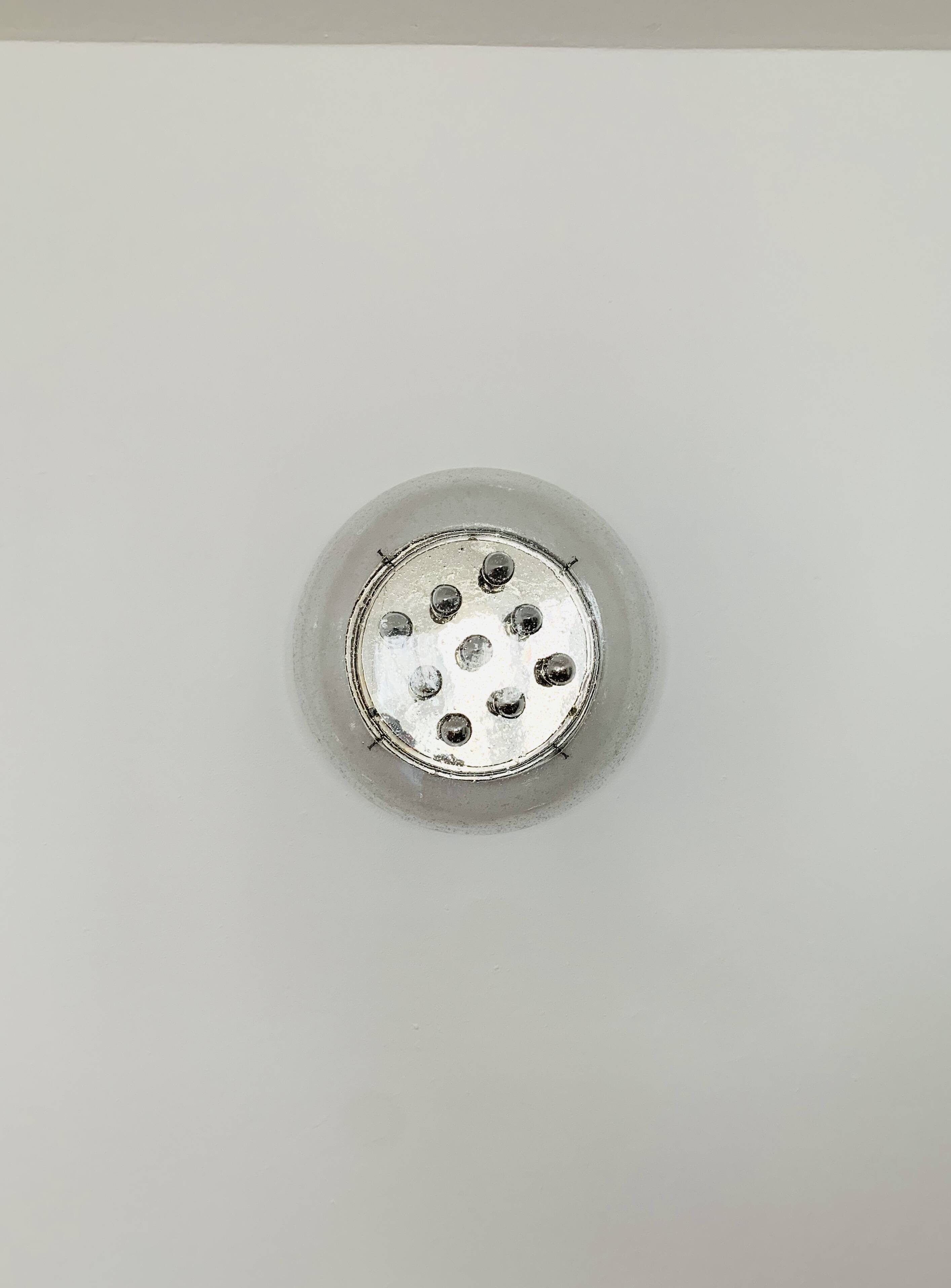 Large Bubble Glass Mushroom Flush Lamp