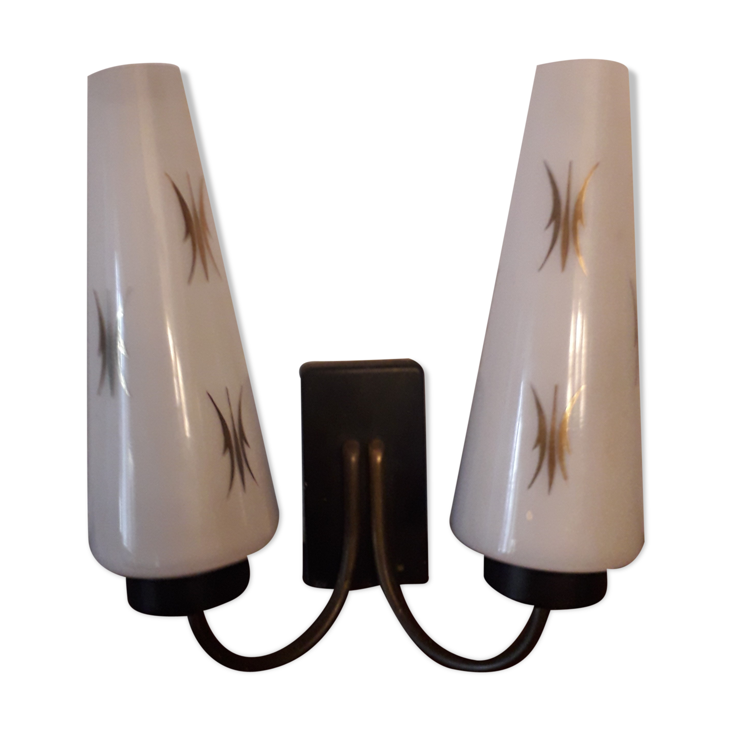 Wall sconce brass opaline, 1950s
