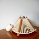 Scandinavian pendant light in wood and wool made in the GDR 60s-70s