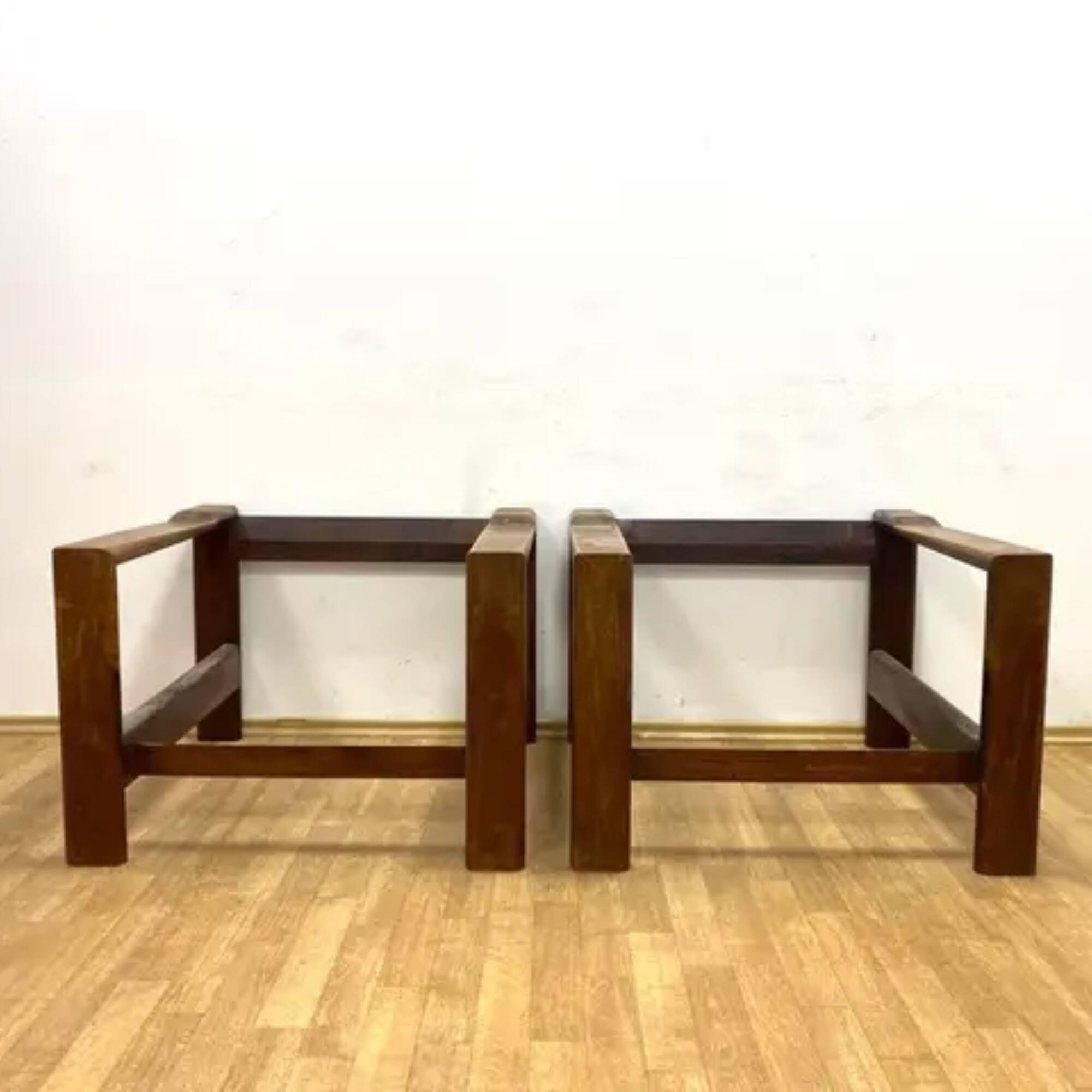 Retro sofa set, solid wood frame, 1970s