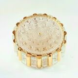 Mid-Century Scandinavian Brass and Glass Ceiling Light by C. Fagerlund for Orrefors, 1960s