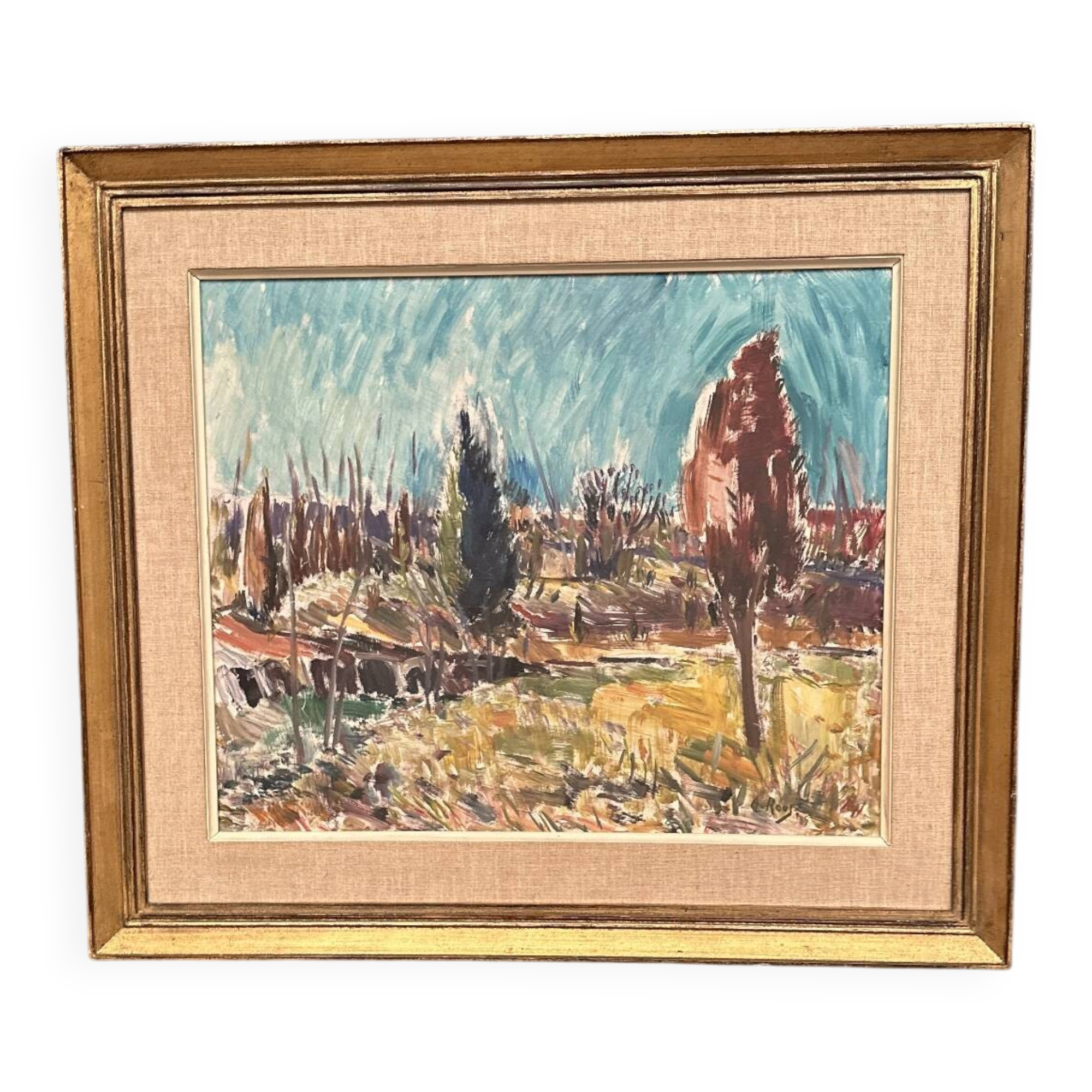 Original Swedish Oil On Canvas – “Landscape” By Arvid Herbert