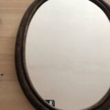 Oval rattan mirror