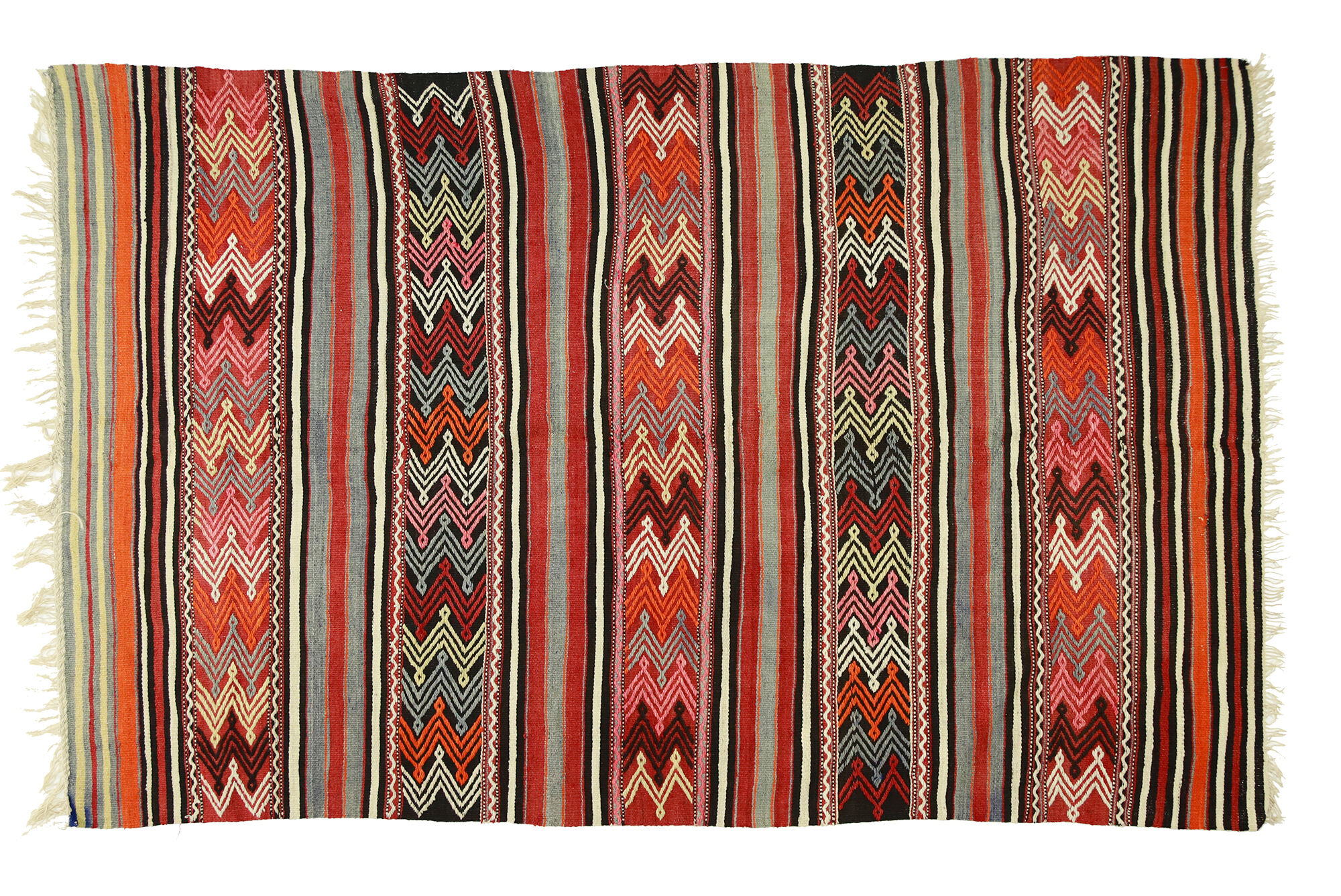 Anatolian handmade kilim rug 226 cm x 137 cm