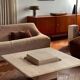 Vintage 1980s Italian travertine coffee table from Florence.