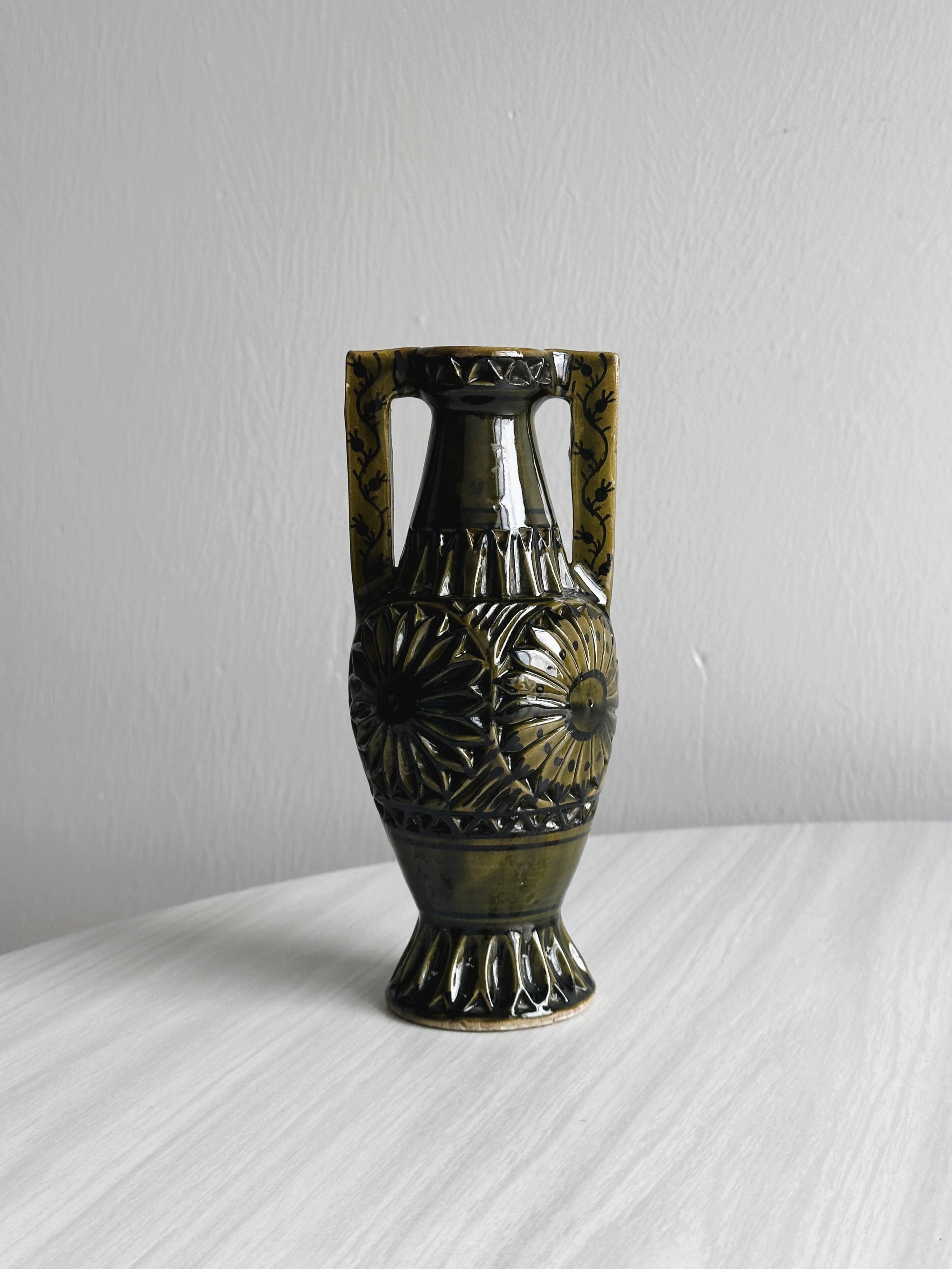 Small hand painted ceramic vase