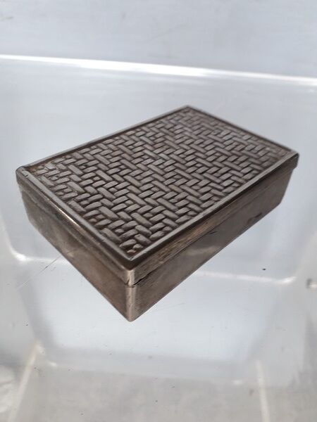 Box in silver metal and mahogany 1940