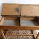 Former double desk of school office in pine of the nineteenth century
