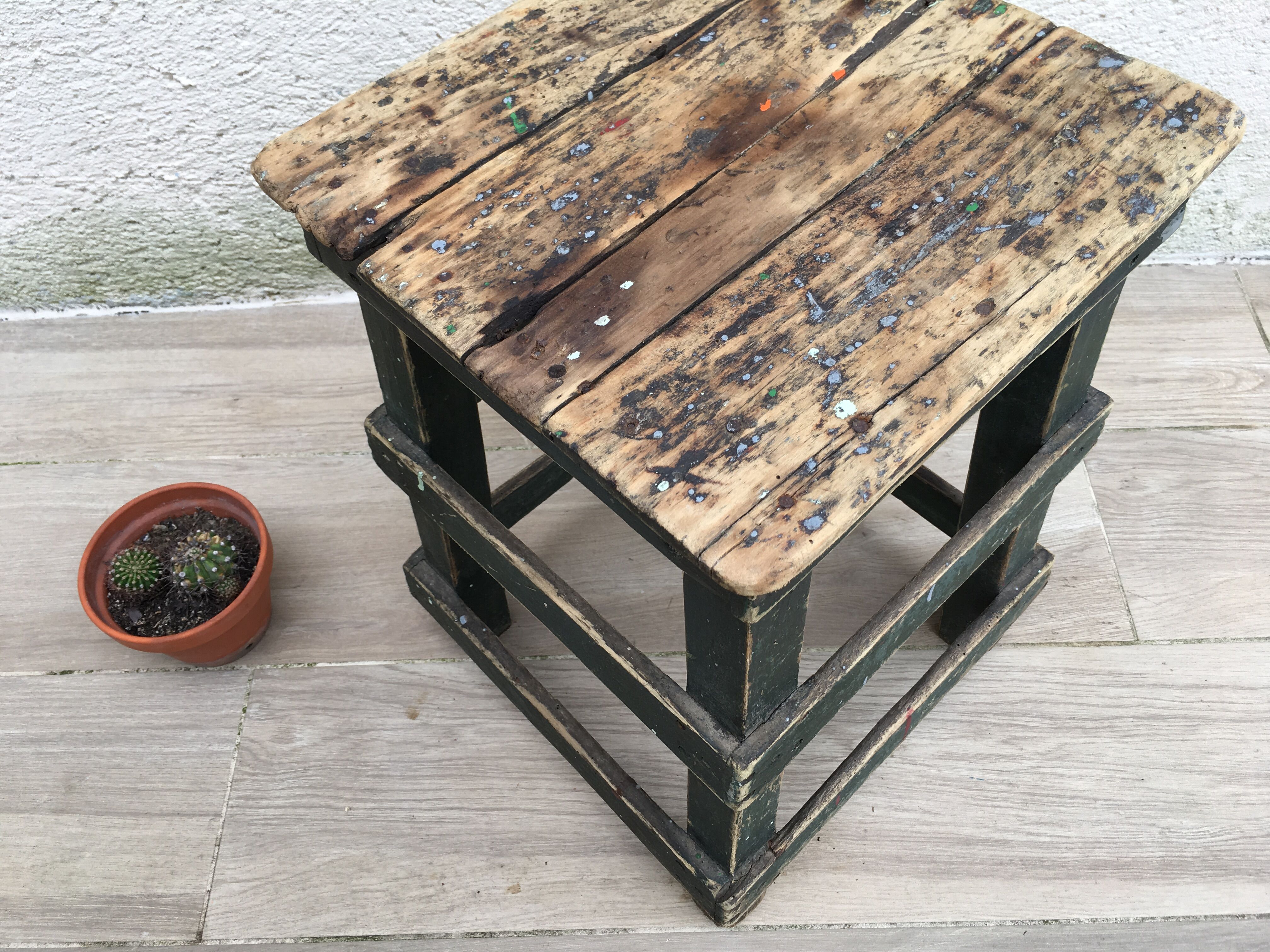 Former green workshop stool