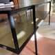 Table basse rectangulaire en laiton et verre