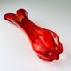 Mid-century red glass vase, Italy, 1970s