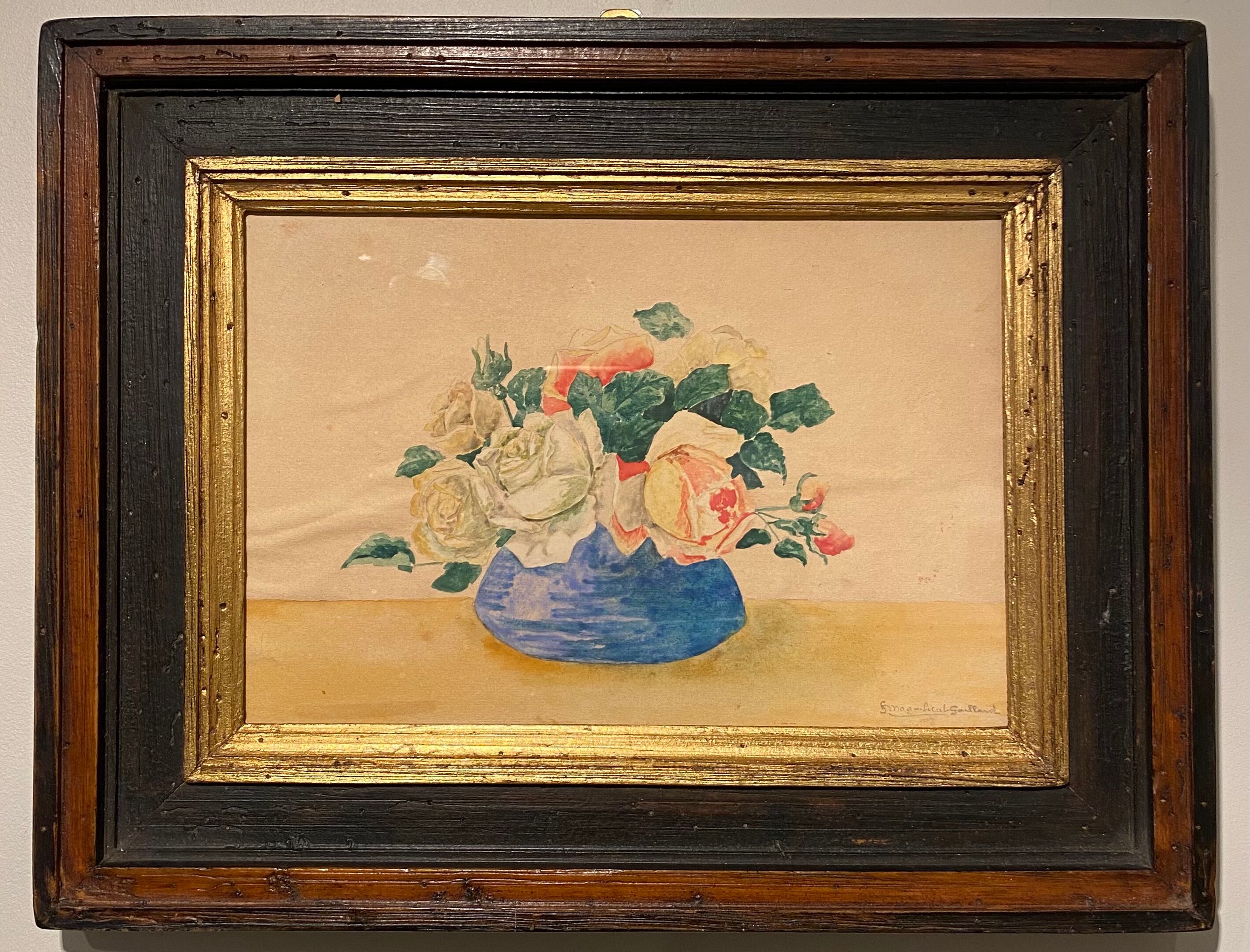Old painting, still life with roses, XX century