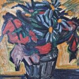 Isis Kischka (1908-1973) - Colour lithograph - Bouquet of flowers
