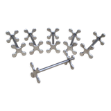 Six vintage metal knife holders