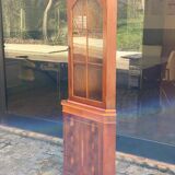 English Victorian corner display cabinet in solid wood and marquetry