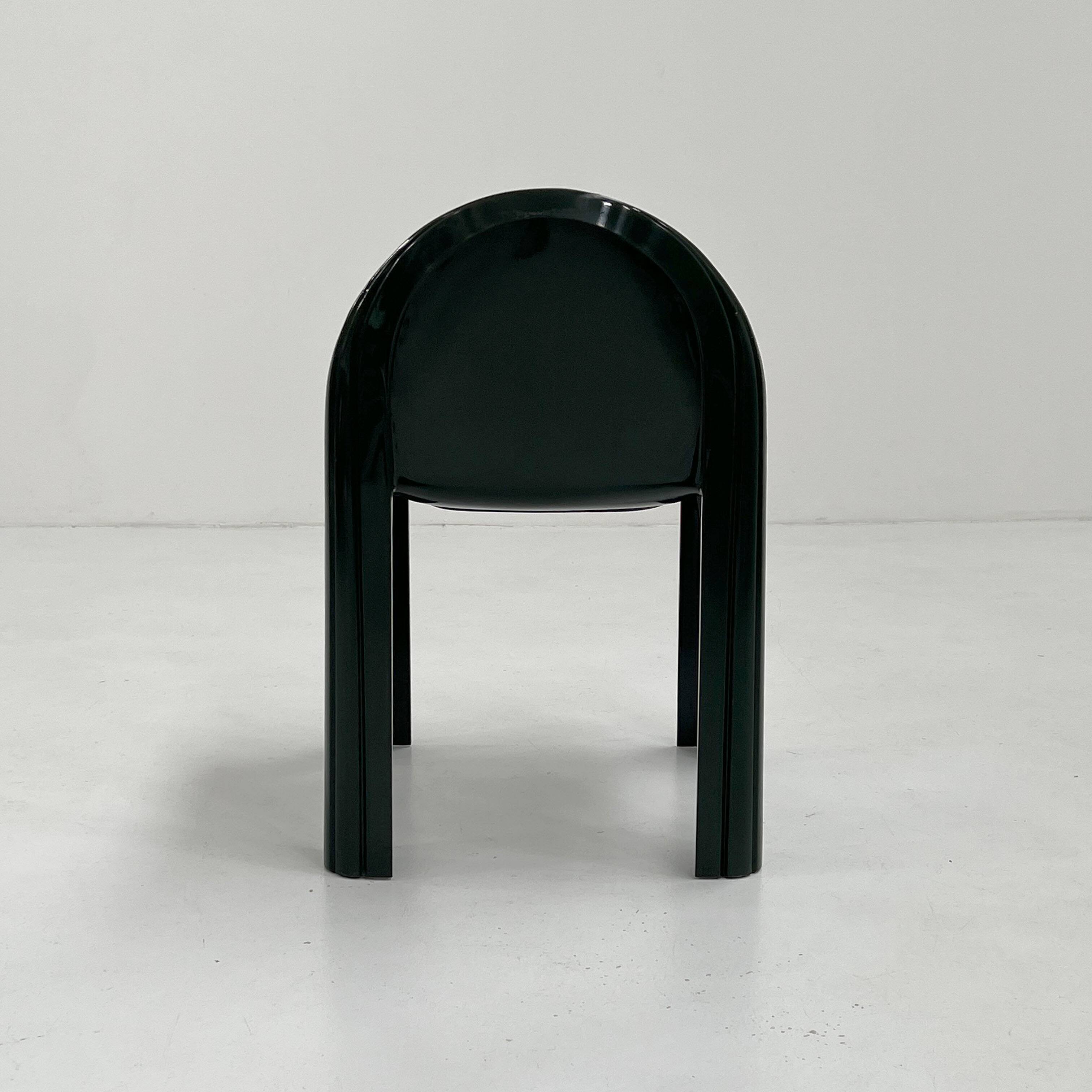 Pair of Dark Green Chairs Model 4854 Chair by Gae Aulenti for Kartell, 1970